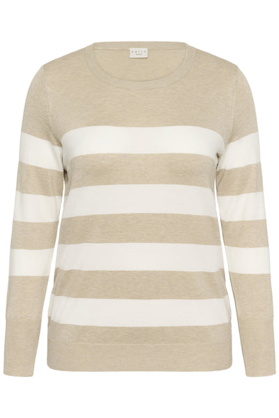 KClizzy Striped Knit Pullover Feather G. M/Chalk Wide Stripe - 10582600 Thumbnail