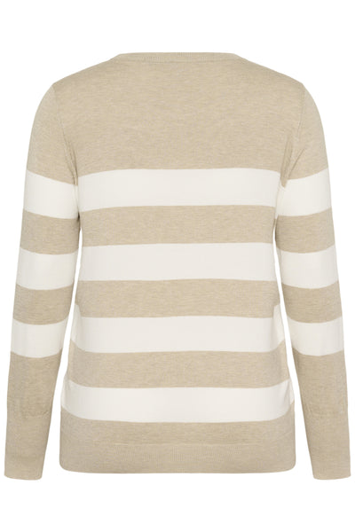 KClizzy Striped Knit Pullover Feather G. M/Chalk Wide Stripe - 10582600 Thumbnail