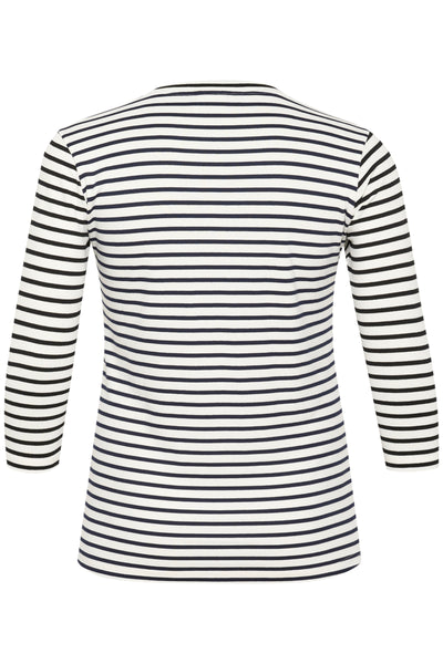 KClia 3/4 SL Blouse Chalk/Black Stripe Thumbnail