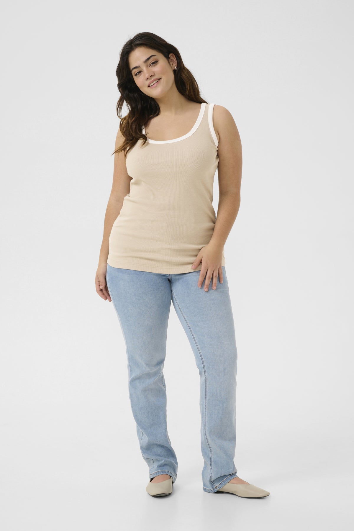 KCcarina Contrast Top Feather Gray