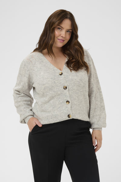 KCanita Knit Cardigan Light Grey Melange Thumbnail