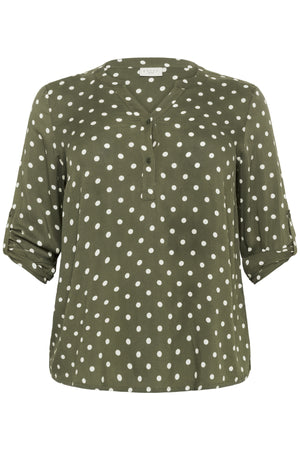 KCsida Dot Blouse Grape Leaf / Chalk Dot