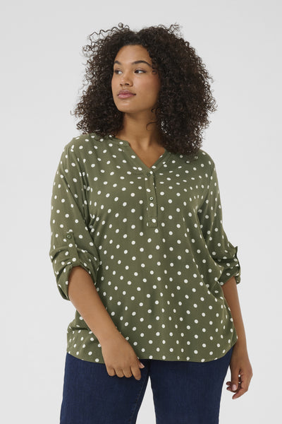 KCsida Dot Blouse Grape Leaf / Chalk Dot Thumbnail