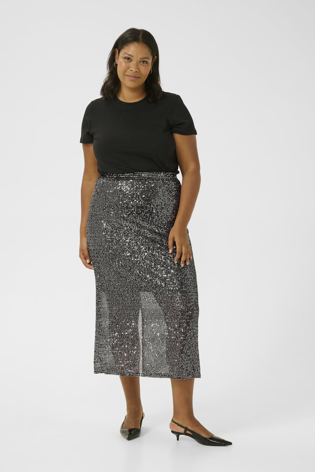 KClaila Sequins Skirt Silver Sequin - 10583375