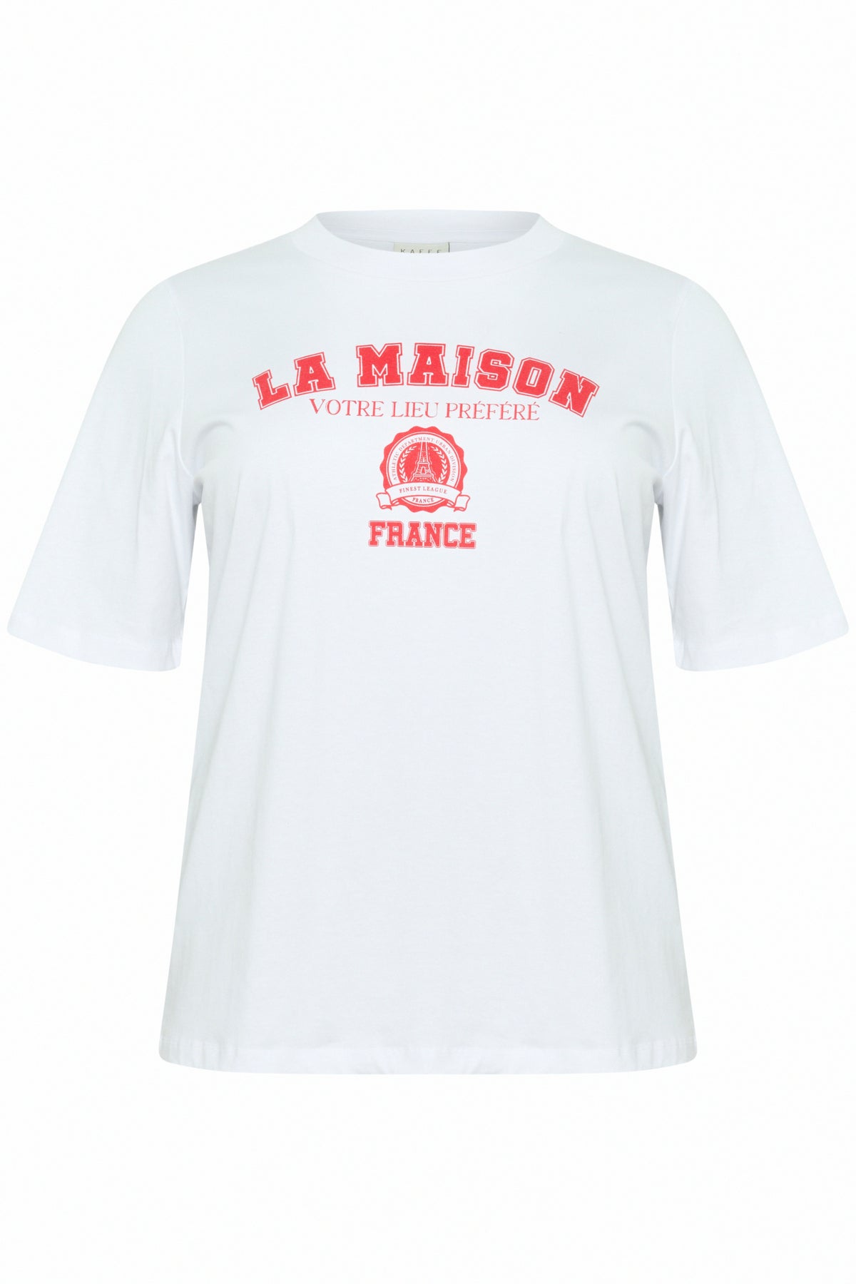 KCadela T-Shirt Optical White/Red Text Print - 10583386
