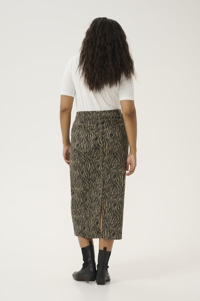 KAleonoma Denim Skirt Feather Gray / Black Animal - 10583408 Thumbnail