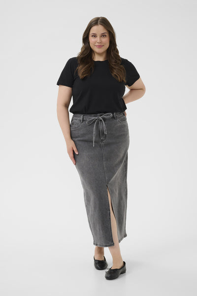 KCally Denim Skirt Medium Grey Denim - 10583604 Thumbnail