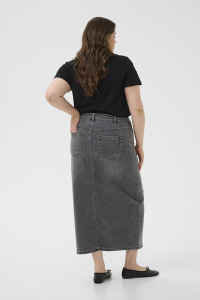 KCally Denim Skirt Medium Grey Denim - 10583604 Thumbnail