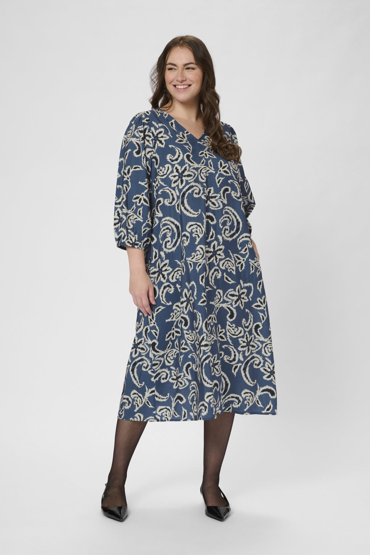 KCmahlia Dress Bering Sea/White Paisley - 10583610