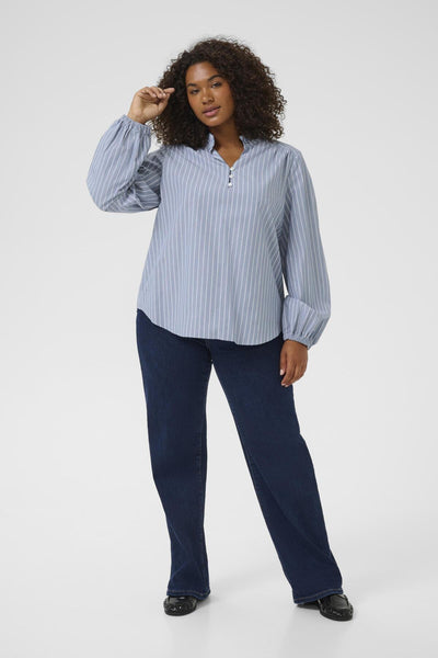 KCmelina Blouse Windward blue melange stripe - 10583625 Thumbnail
