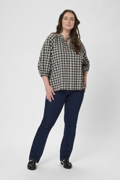 KCelina Blouse Black/Grey Check - 10583644 Thumbnail