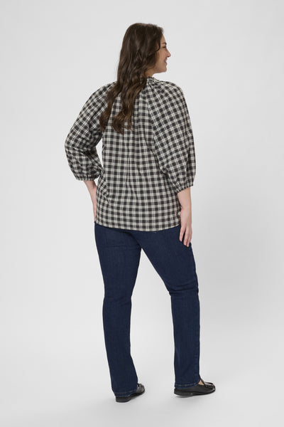 KCelina Blouse Black/Grey Check - 10583644 Thumbnail