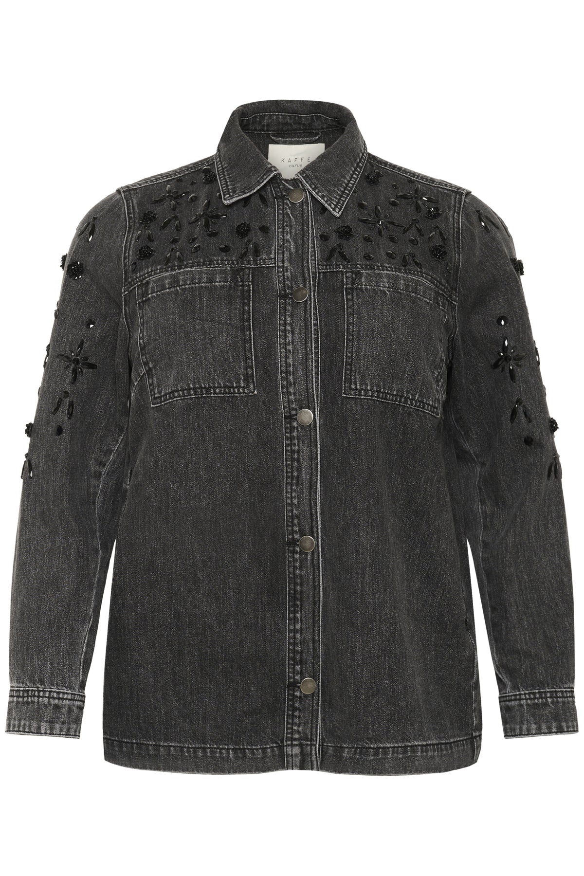 KCjaida Denim Jacket Dark grey washed denim - 10583648