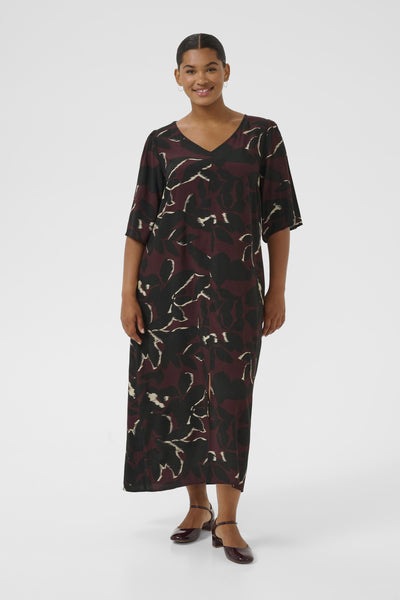 KCmilana Dress Windsor Wine/Black Flower - 10583650 Thumbnail