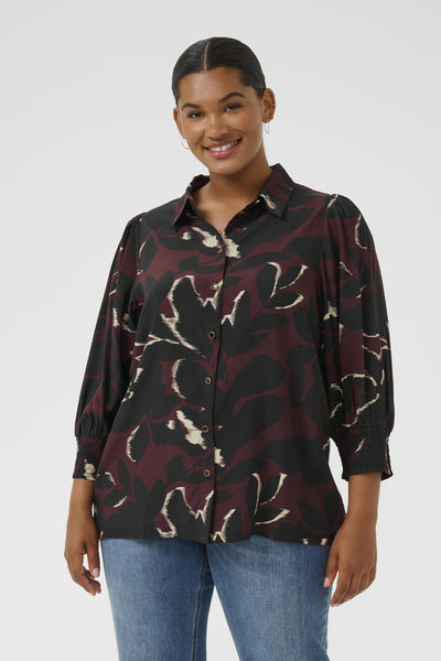 KCmilana Shirt Windsor Wine/Black Flower - 10583651 Thumbnail