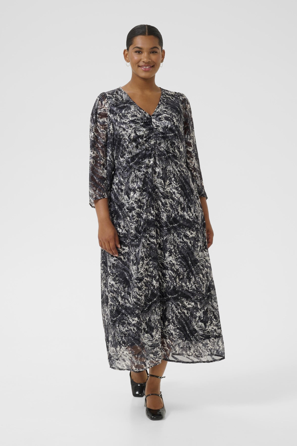 KCalicia Long Dress Black/Grey Abstract Graphic - 10583692