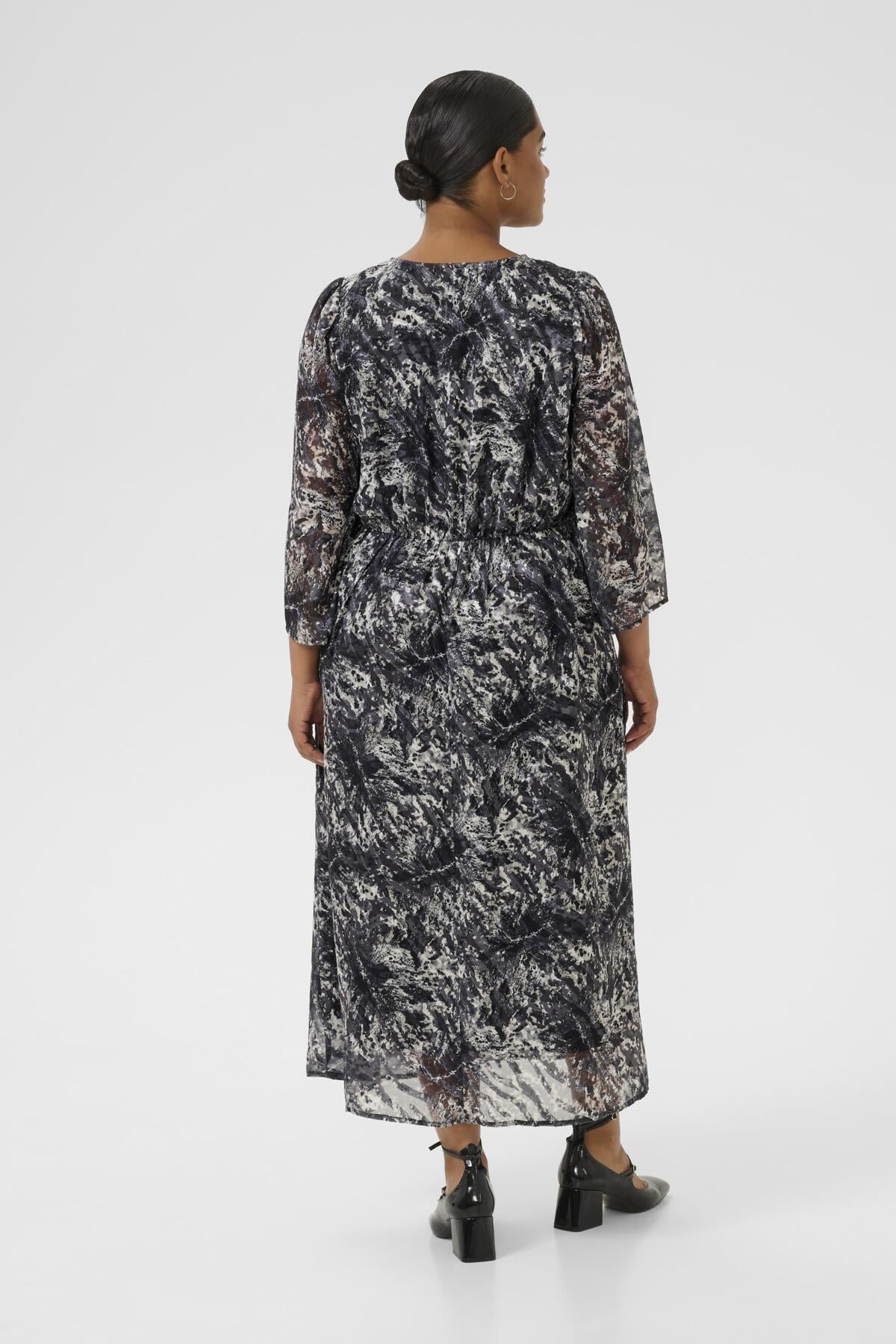 KCalicia Long Dress Black/Grey Abstract Graphic - 10583692