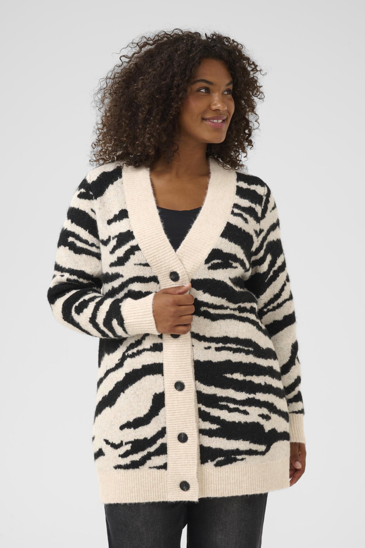 KCsandia Cardigan Turtledove/Black Animal - 10583697