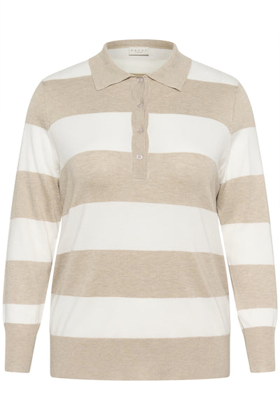 KClizzy Striped Polo Pullover Feather Gray / Chalk Stripe - - 10583718 Thumbnail