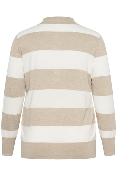 KClizzy Striped Polo Pullover Feather Gray / Chalk Stripe - - 10583718 Thumbnail