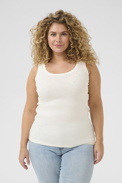KCcarina Rhinestone Tank Top Chalk Thumbnail