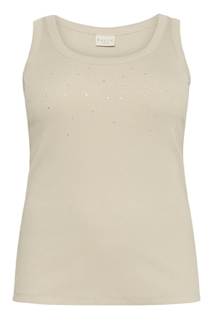 KCcarina Rhinestone Tank Top Feather Gray