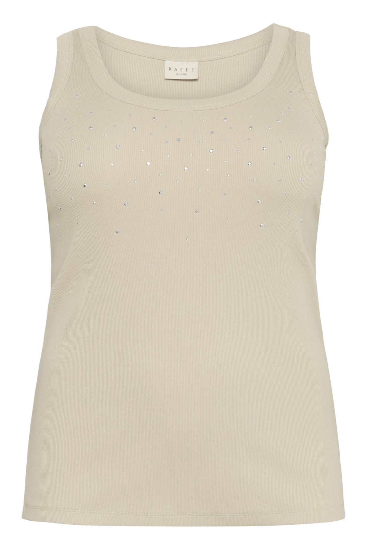 KCcarina Rhinestone Tank Top Feather Gray