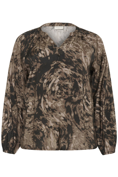 KCjamia Blouse Brown Graphic Print - 108502 - 10583775 Thumbnail
