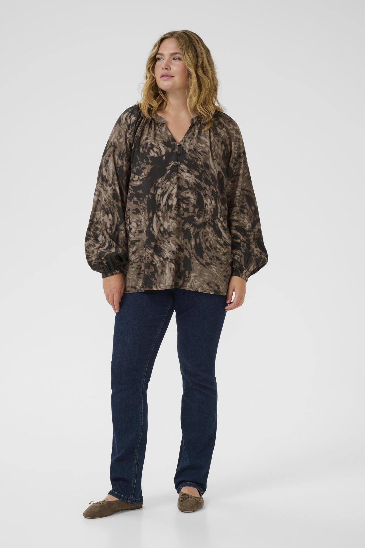 KCjamia Blouse Brown Graphic Print - 108502 - 10583775