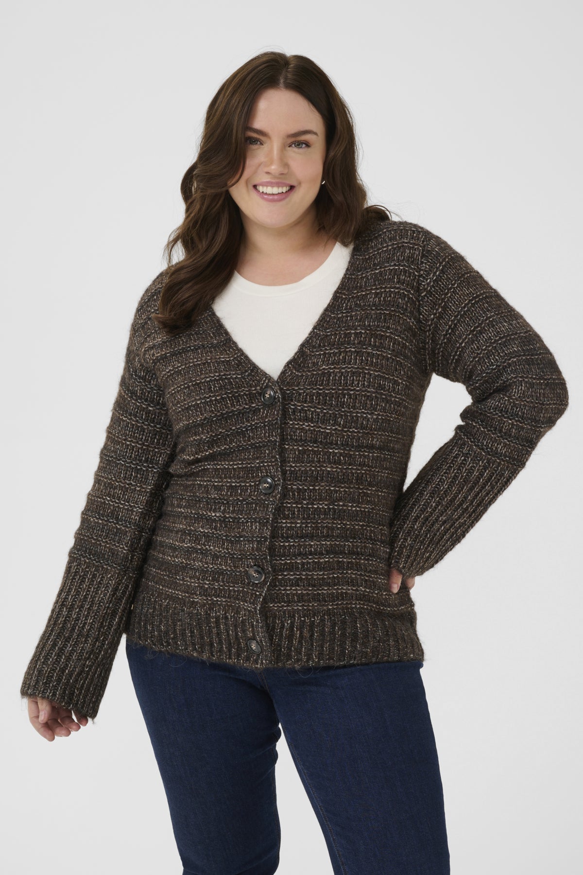 KCmarina Cardigan Black Coffee Melange - 1911111 - 10583778
