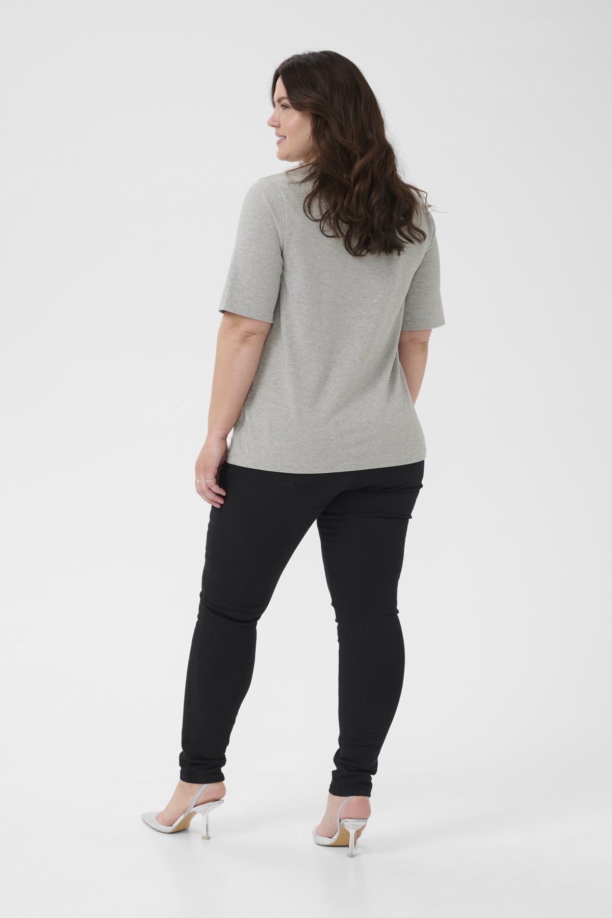 KClianca T-Shirt Light Grey Melange Glitter - 1 - 10583781