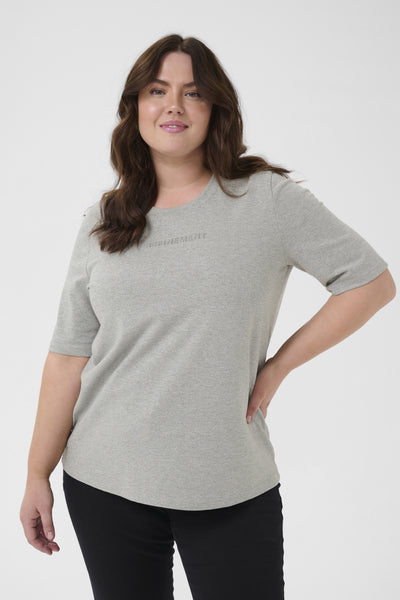KClianca T-Shirt Light Grey Melange Glitter - 1 - 10583781 Thumbnail