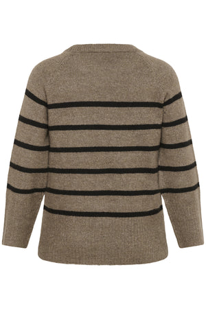 KCerina Knit Pullover Morel Melange Black Stripe - 1 - 10583794