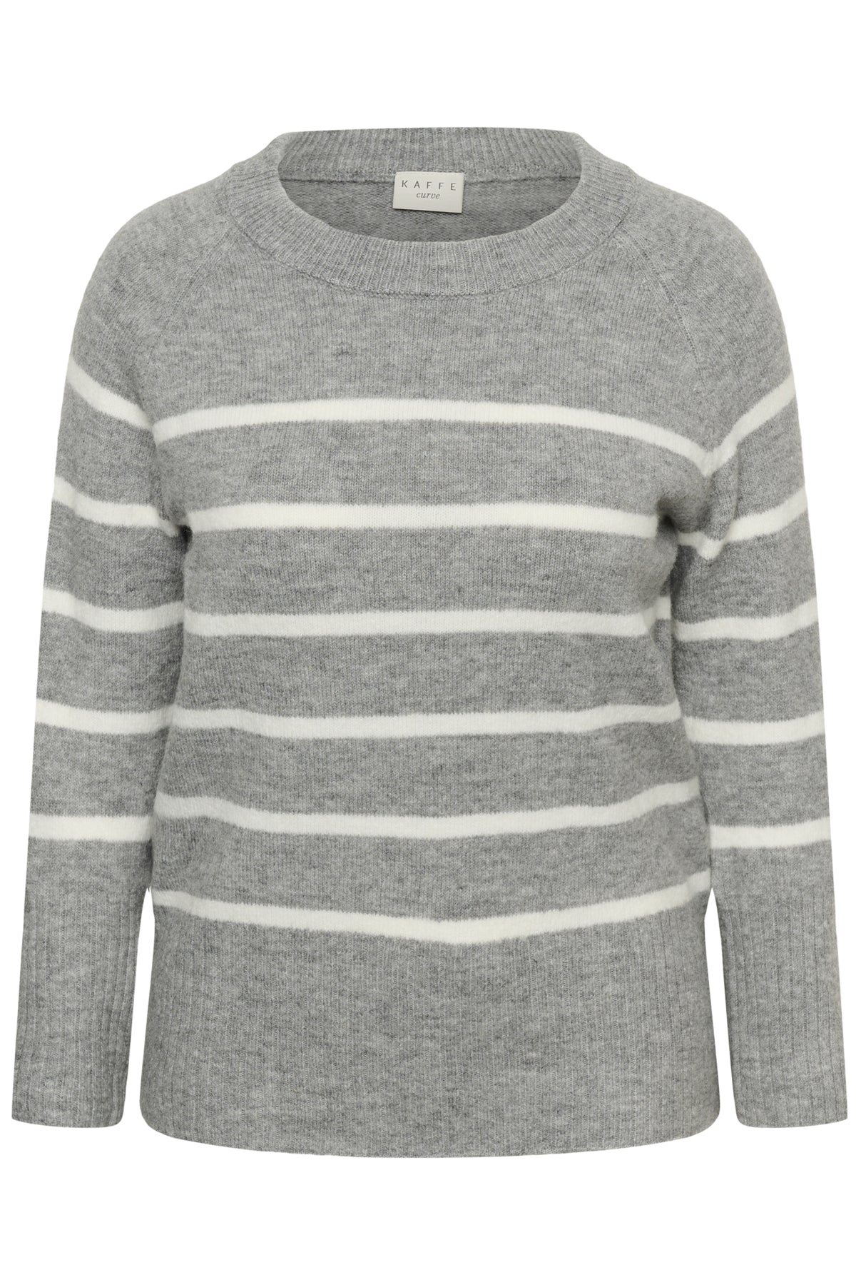 KCerina Knit Pullover Light Grey Melange Chalk Strip - 10583794