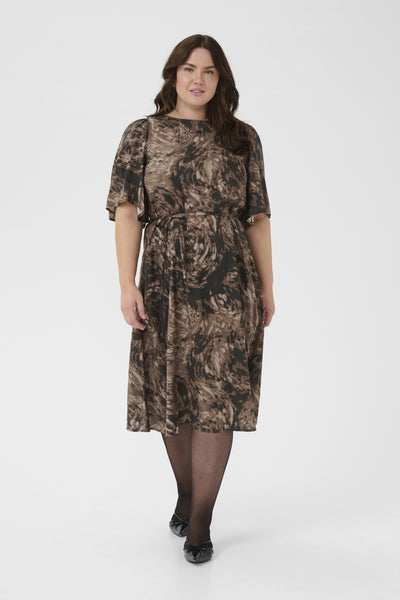 KCjamia Dress Brown Graphic Print - 108502 - 10583811 Thumbnail