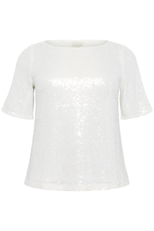 KCmirana Sequin Blouse Chalk - 110602 - 10583819