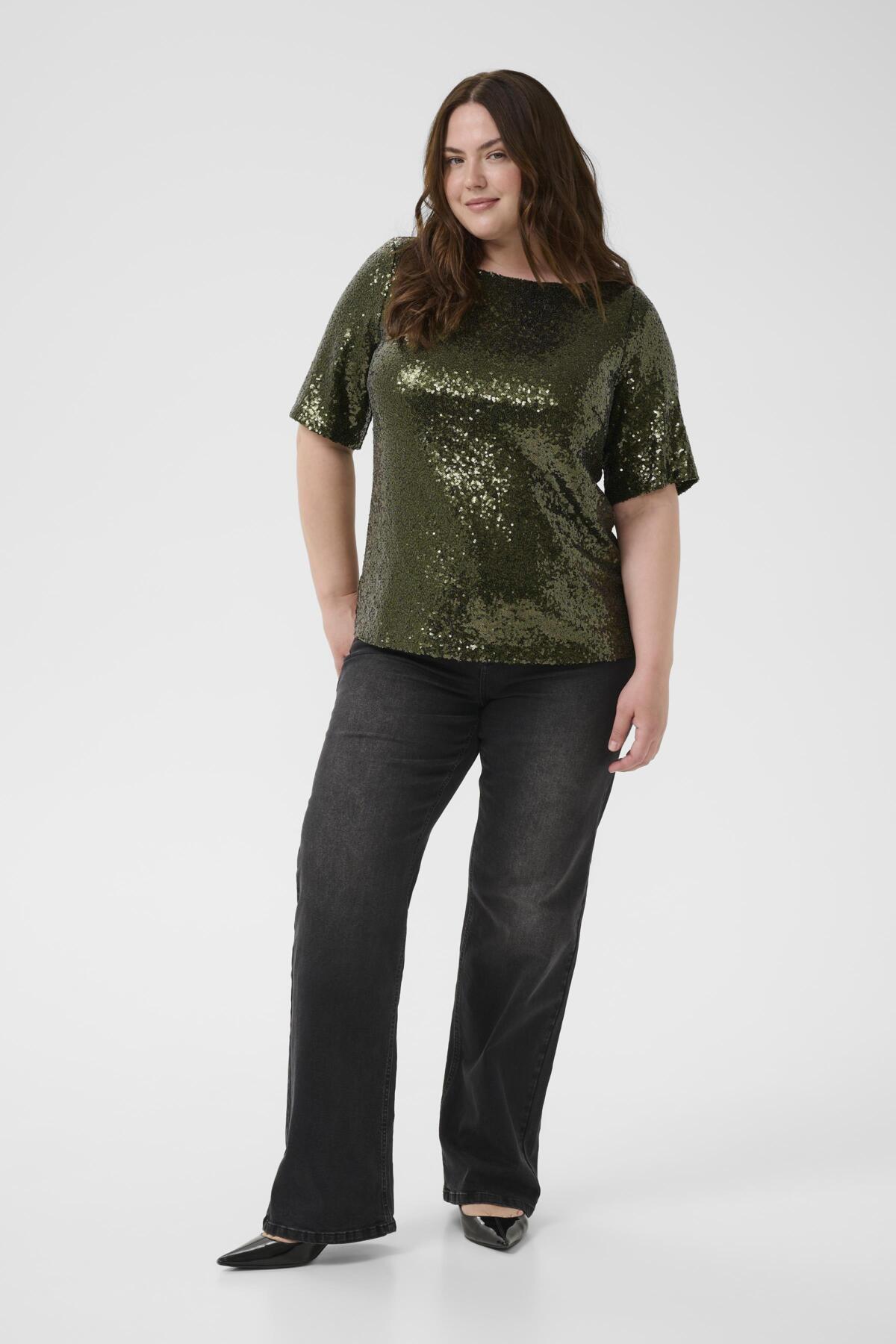 KCmirana Sequin Blouse Ivy Green - 190512 - 10583819
