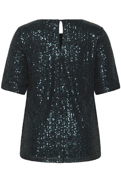 KClaila SS Blouse Dark Green Sequin - 10583883 Thumbnail
