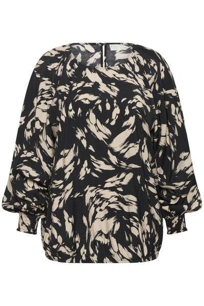 KColla Blouse Black Gray Graphic - 108751 - 10583917 Thumbnail