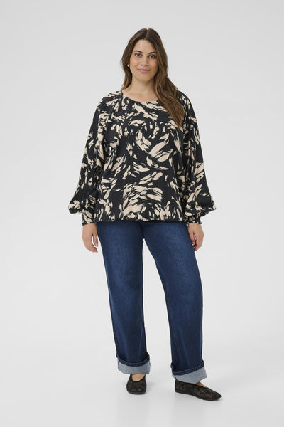 KColla Blouse Black Gray Graphic - 108751 - 10583917 Thumbnail