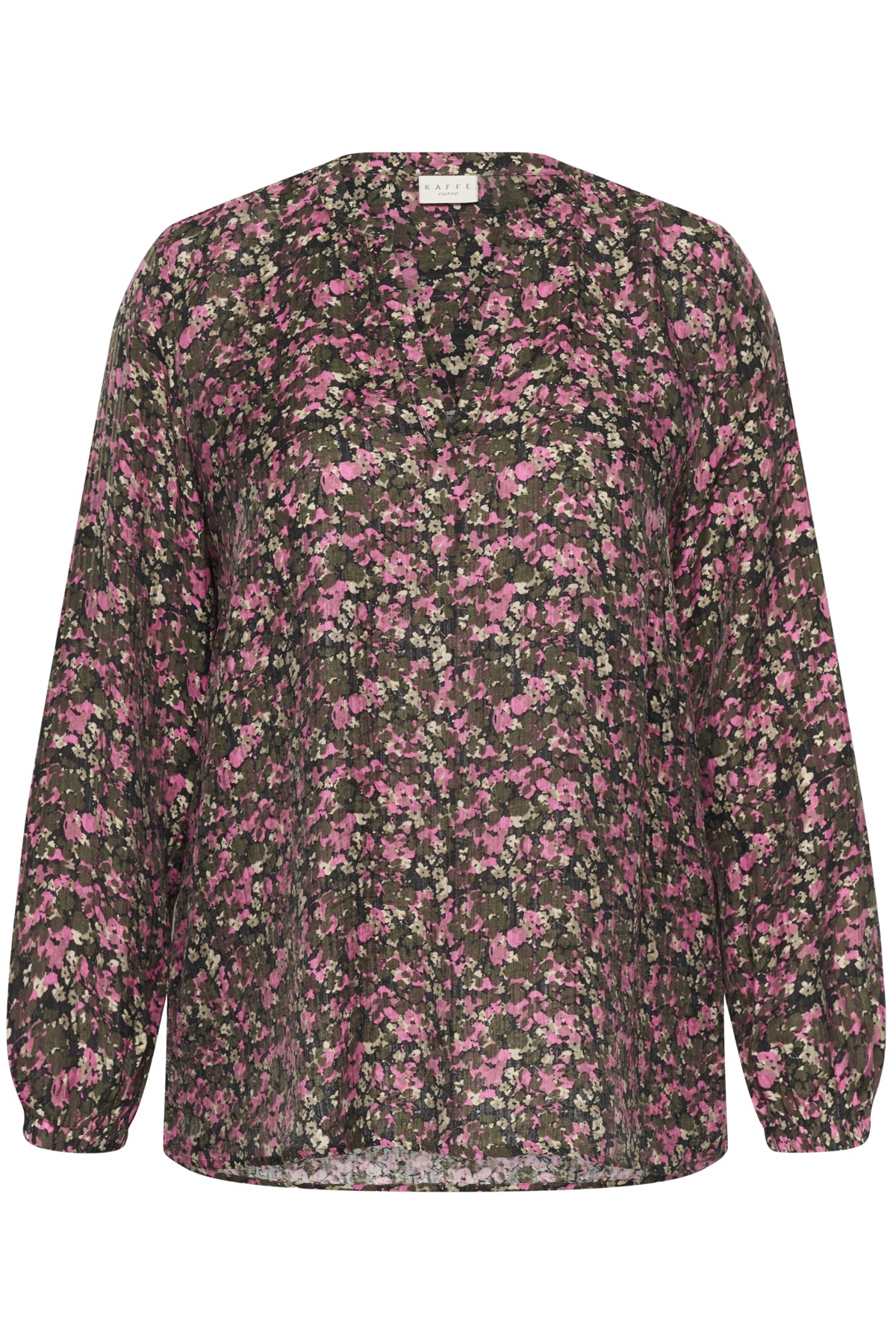 KCbelle Blouse Pink Black Graphic Flower - 10 - 10583920