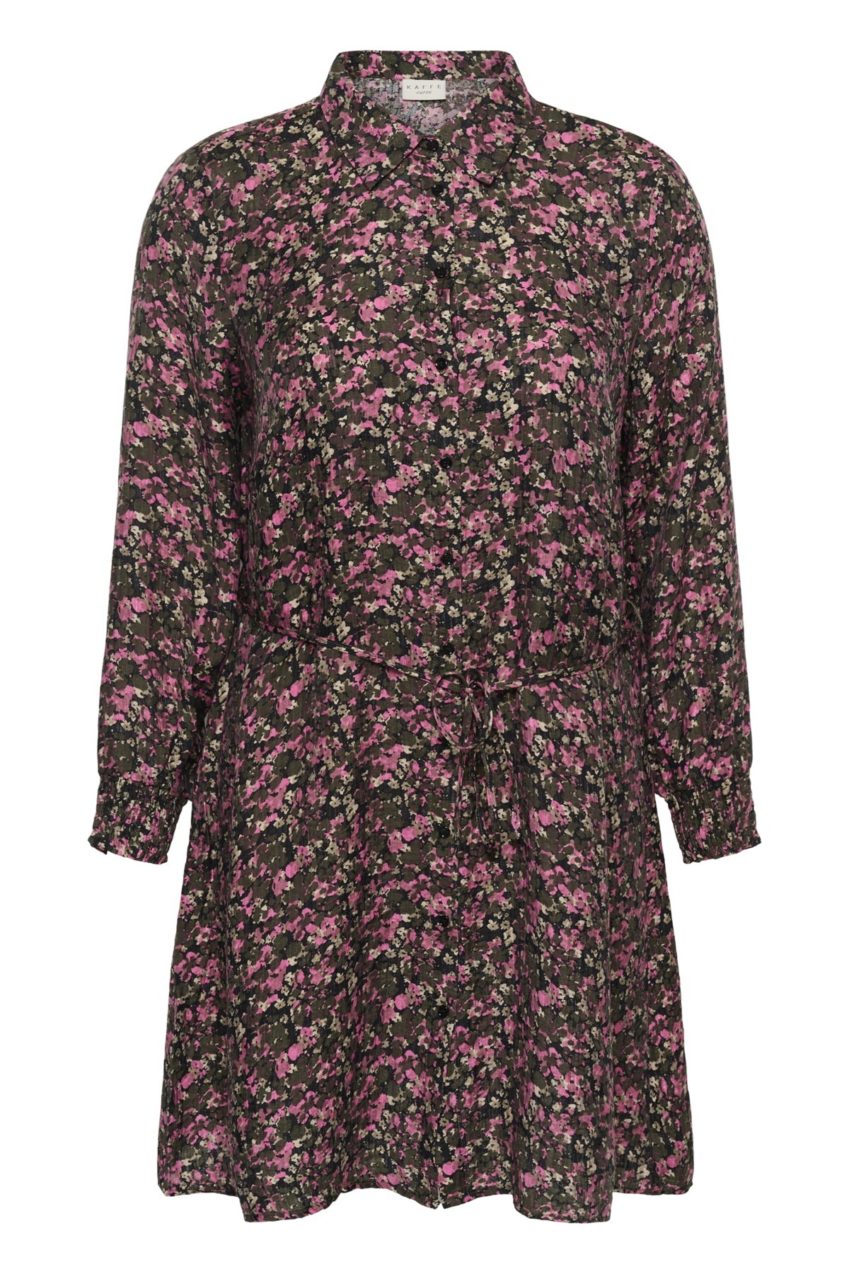 KCbelle Shirt Dress Pink Black Graphic Flower - 10 - 10583921