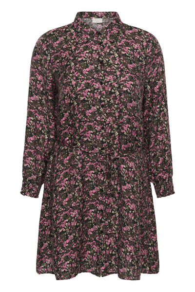 KCbelle Shirt Dress Pink Black Graphic Flower - 10 - 10583921 Thumbnail