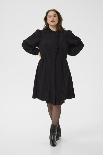 KCuma Frill Dress Black Deep - 100121 - 10583925 Thumbnail