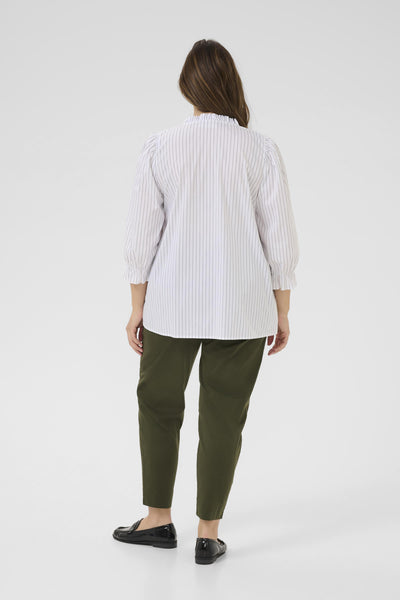 KClenia Frill Blouse Optical White Stripe - 108949 - 10583927 Thumbnail