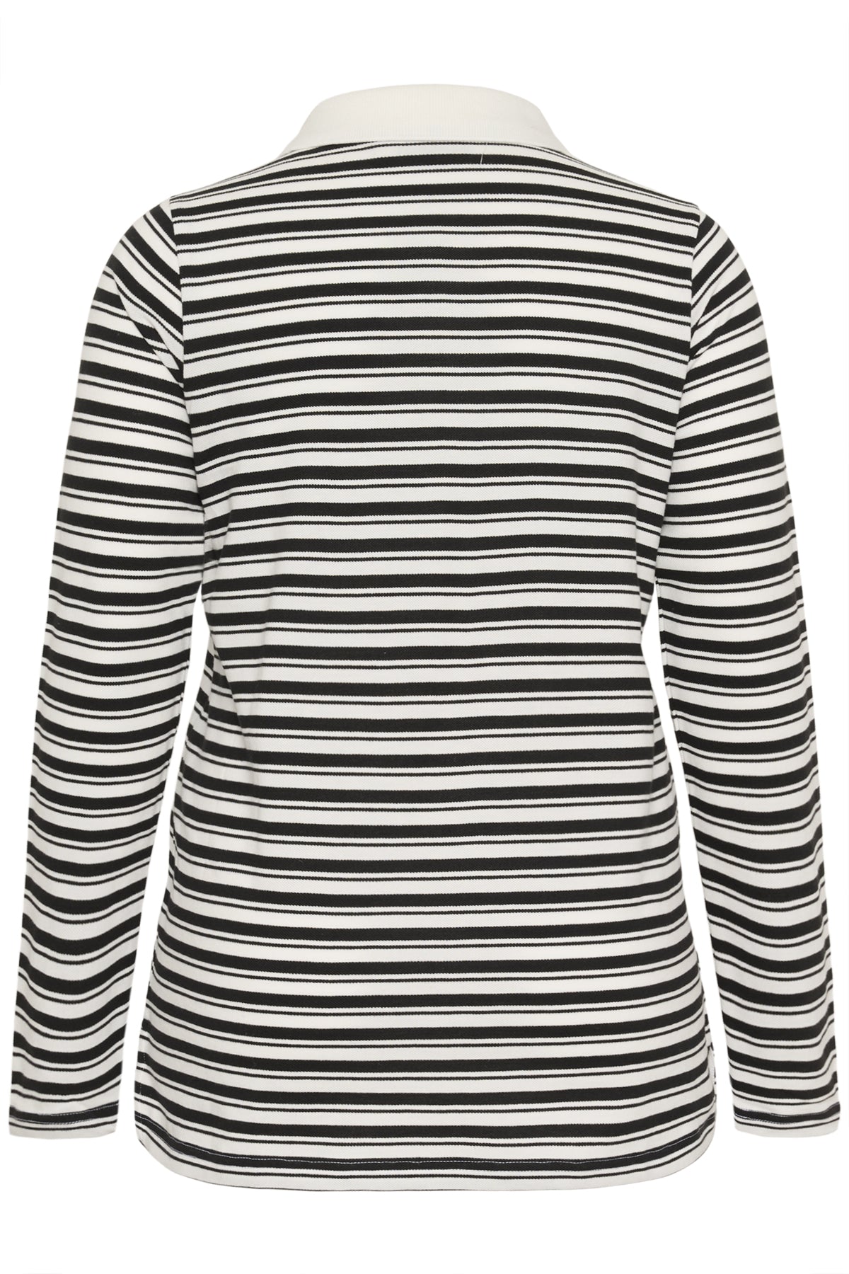 KCmiana Polo LS T-Shirt Chalk With Black Deep stripe - - 10583934