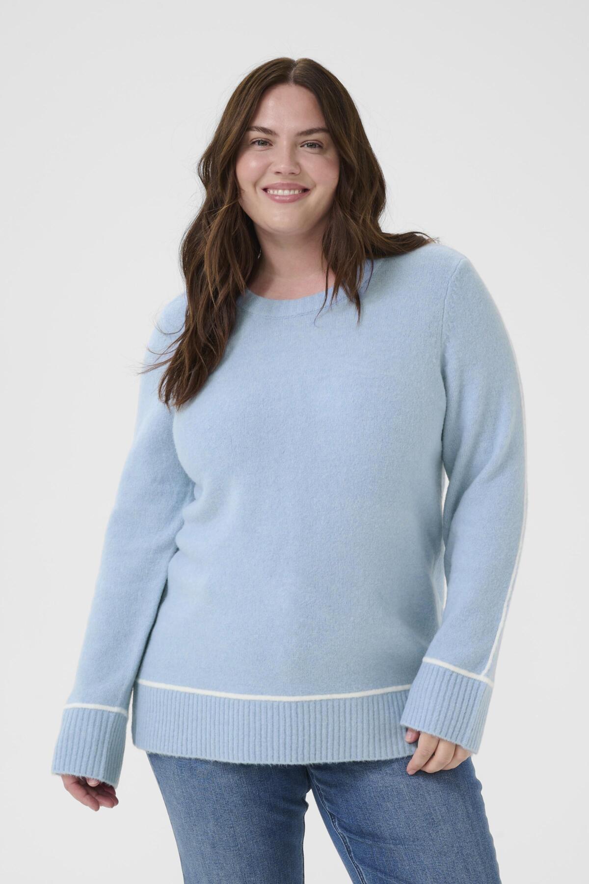 KCjina Knit Pullover Powder Blue Melange - 1442141 - 10583935