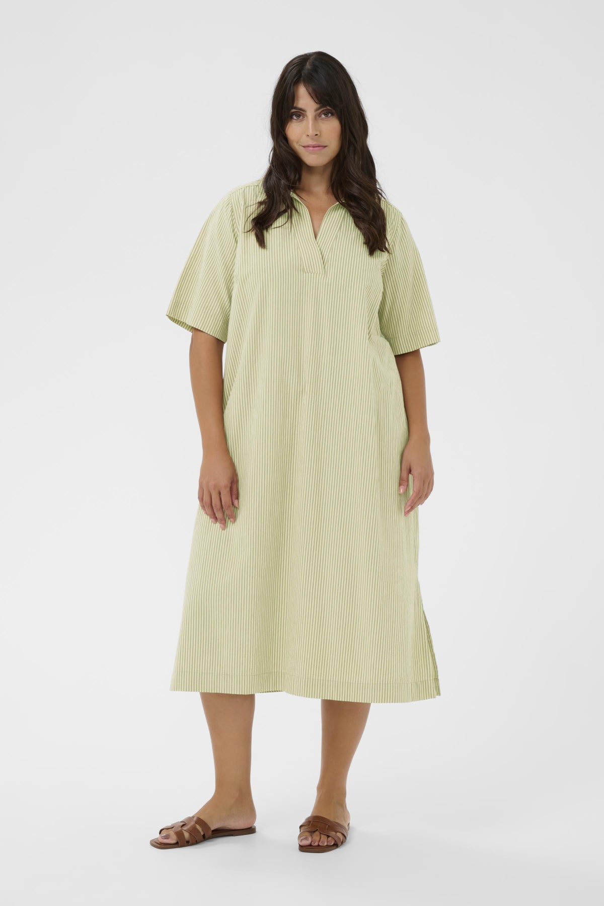 KCnana Striped Dress Brindle / Turtledove Stripe - - 10583969