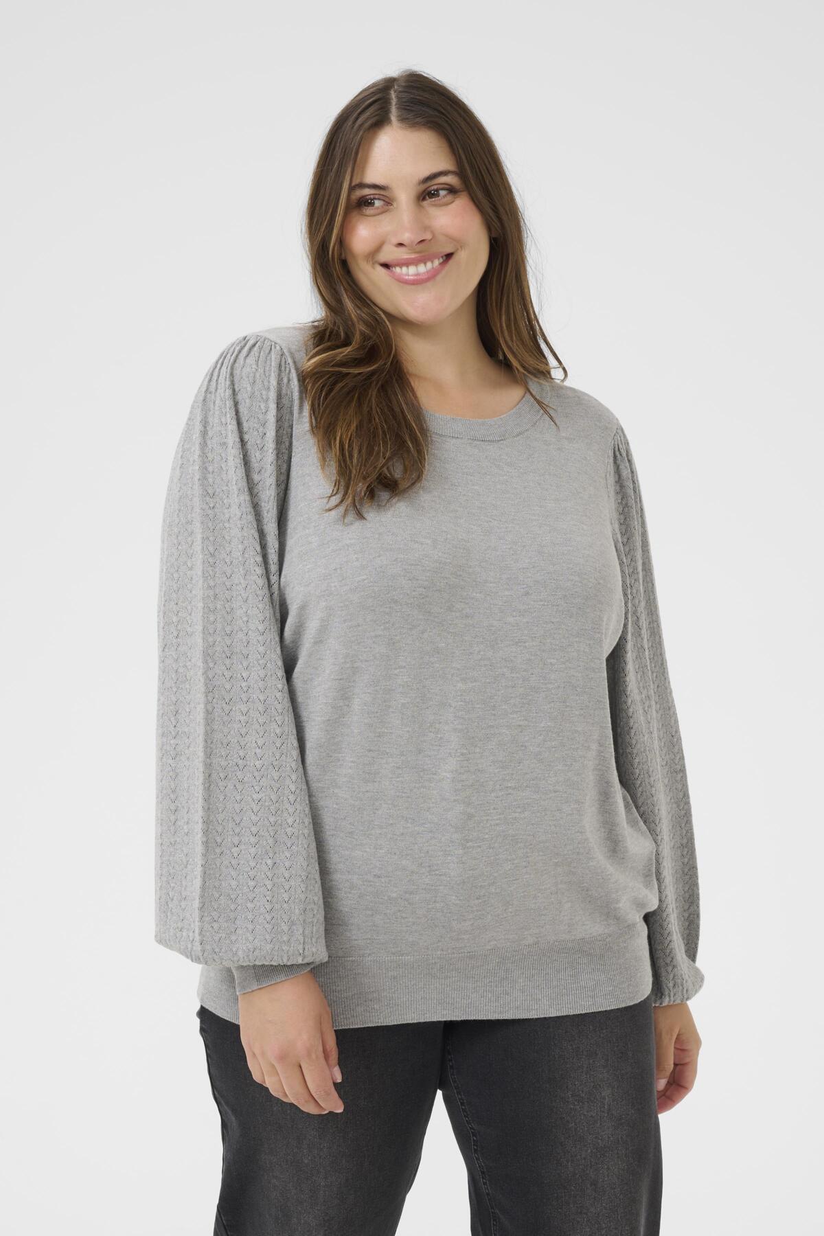KCloni Pointell Pullover Grey Melange - 10583982