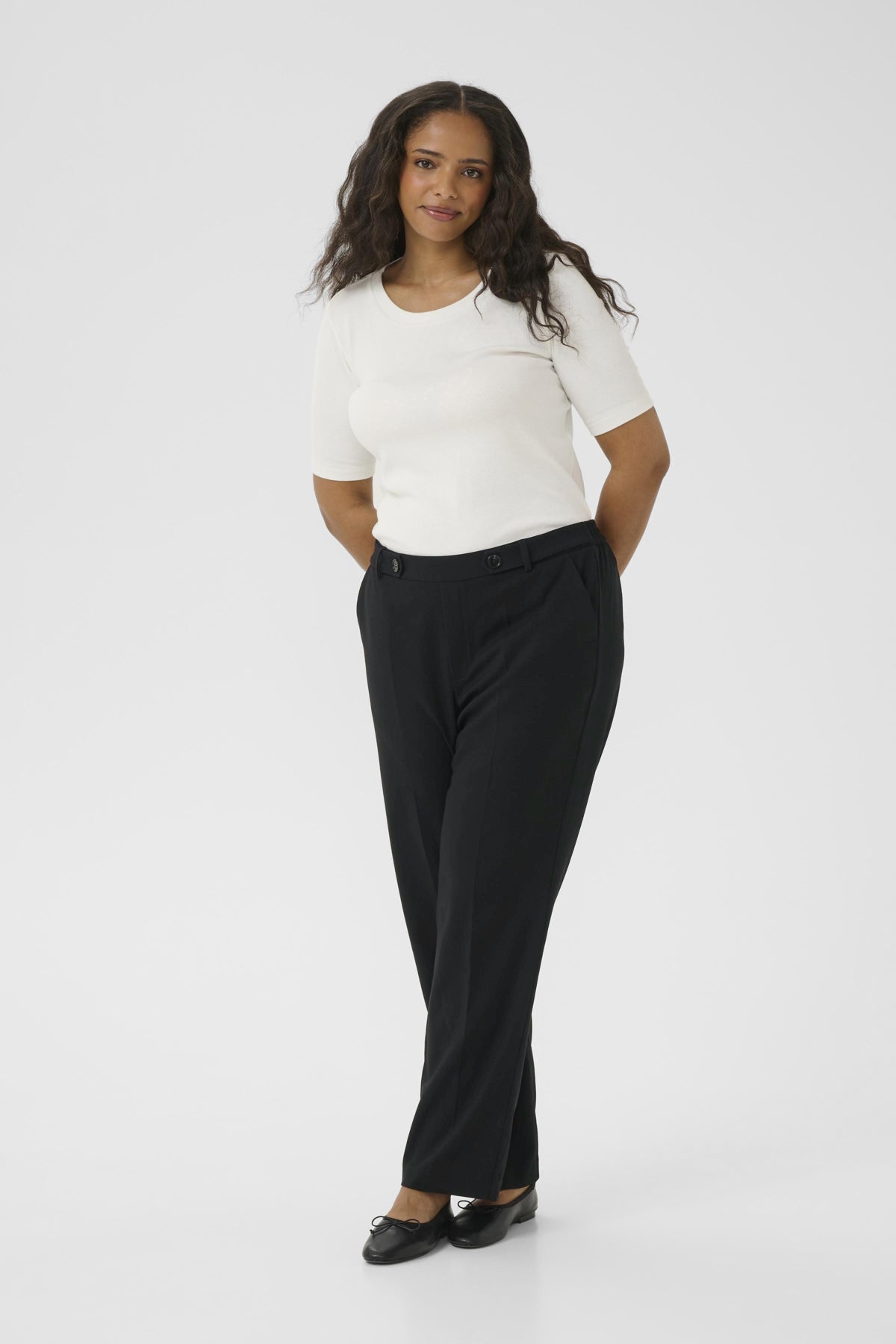 KCmerla Button Pants LL Black deep - 10583988